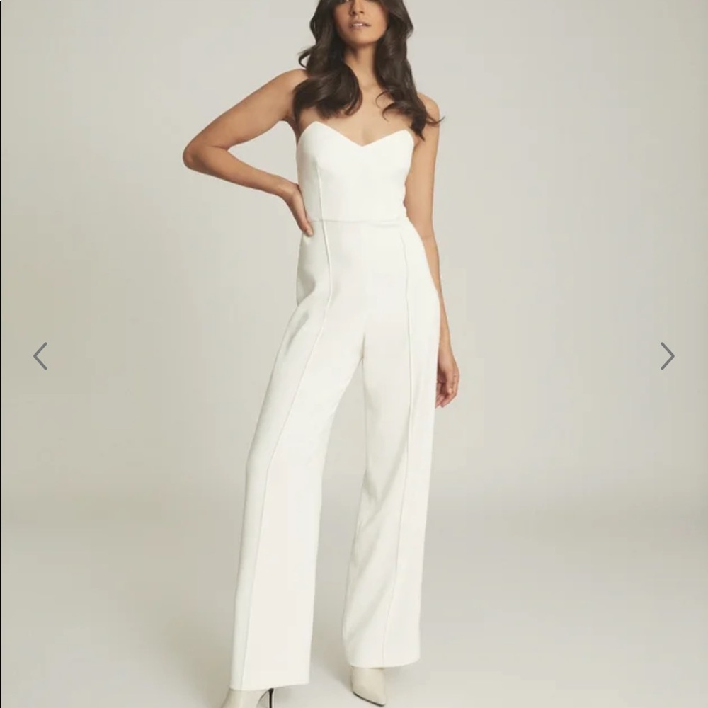 Reiss Elegant white wide leg jumpsuit